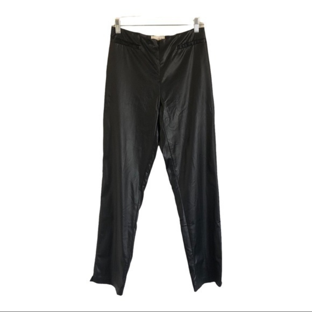 Cache Vintage 80s Shiny Black Pant Size 8